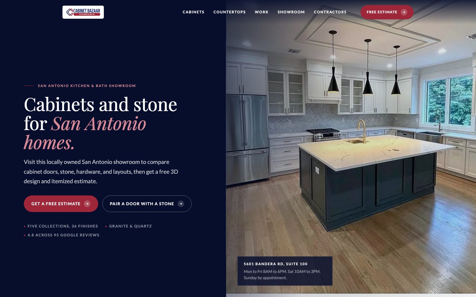The new Cabinet Bazaar homepage concept