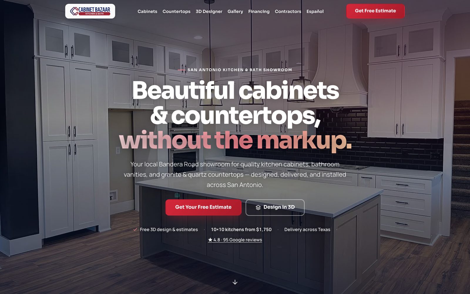 The current cabinetbazaar.com homepage