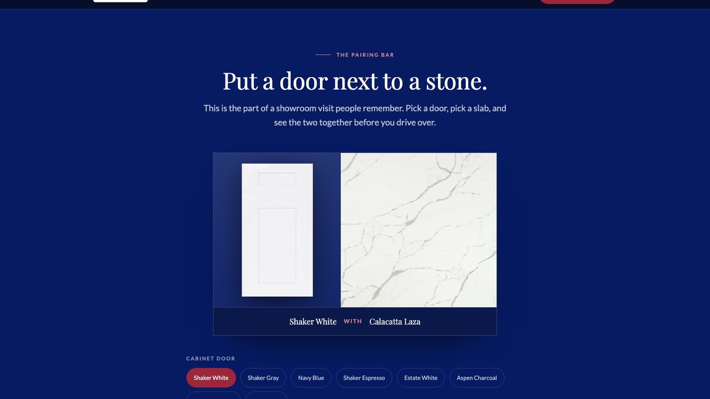 The pairing bar section of the new homepage