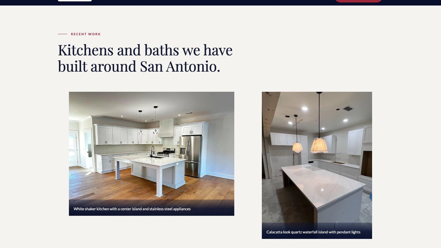 The recent work section of the new homepage